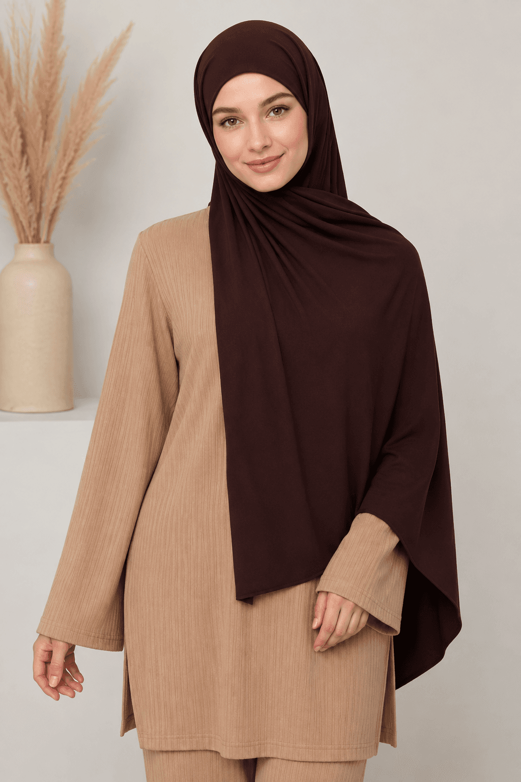 Bamboo Jersey Hijab - Espresso