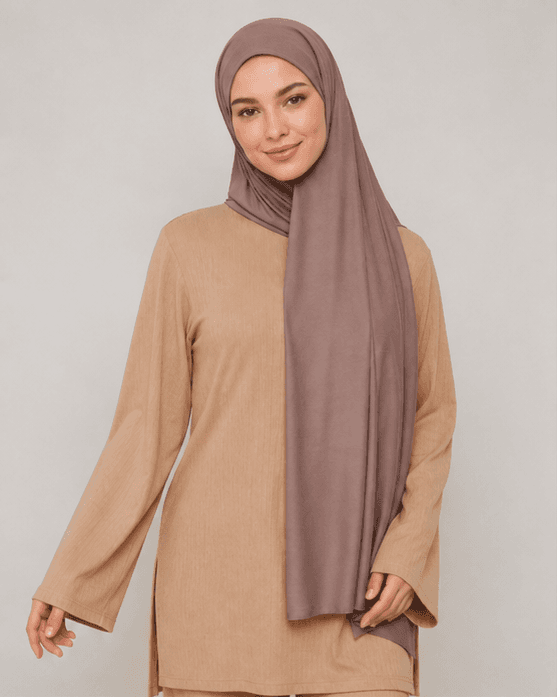 Bamboo Jersey Hijab - Mocha