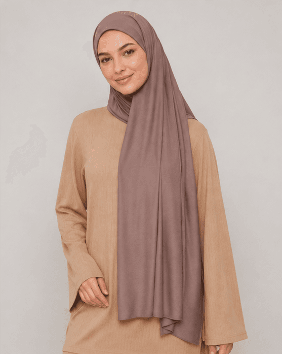 Bamboo Jersey Hijab — Mocha alt view