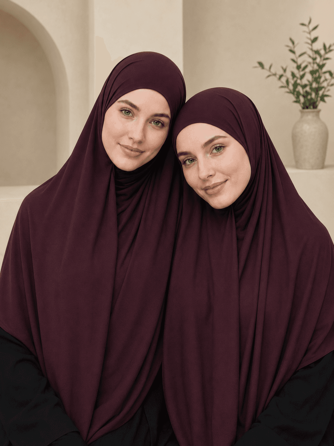 Bamboo Jersey Hijab — Plum alt view