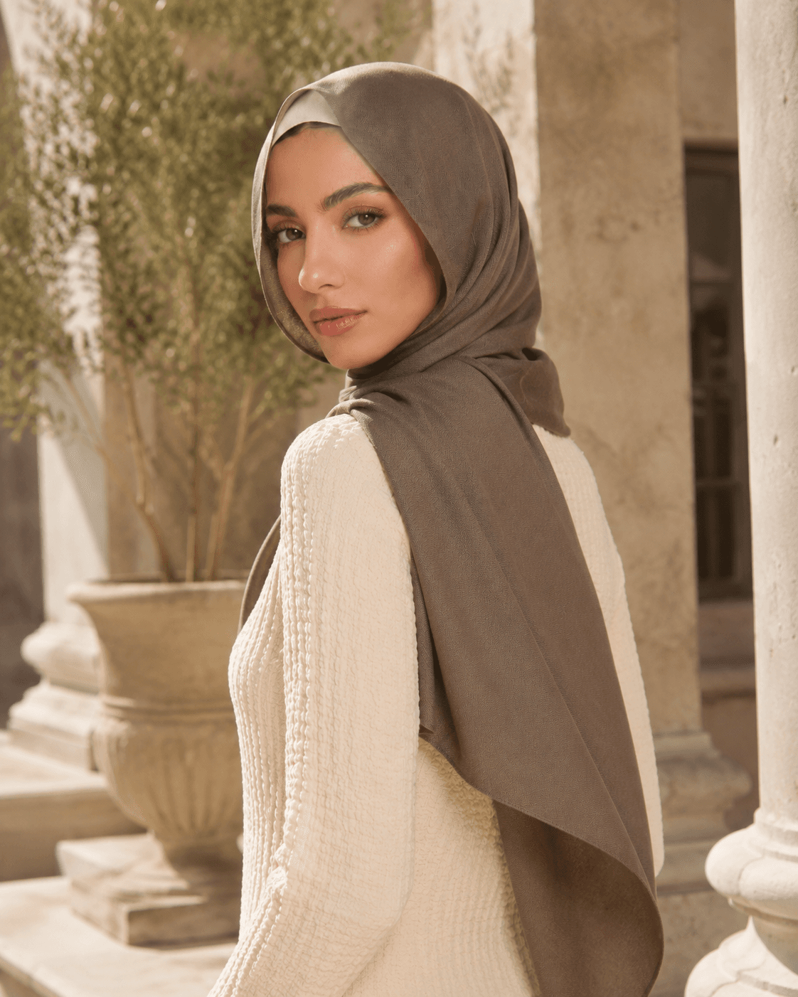 Plain Modal Hijab - Mocha