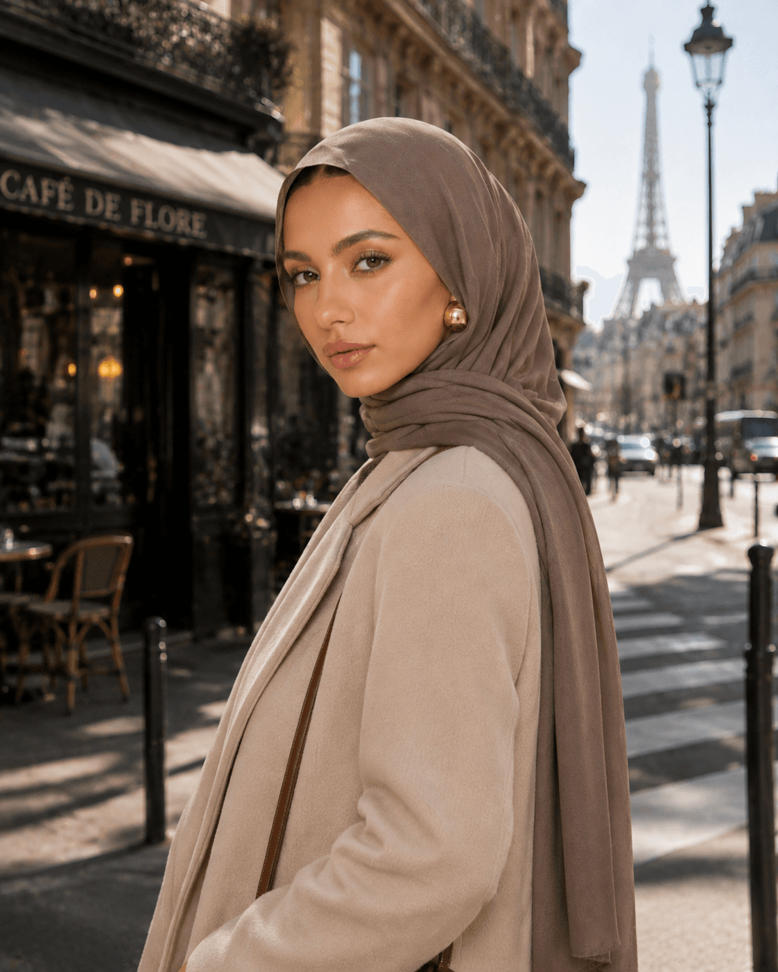 Plain Modal Hijab - Taupe