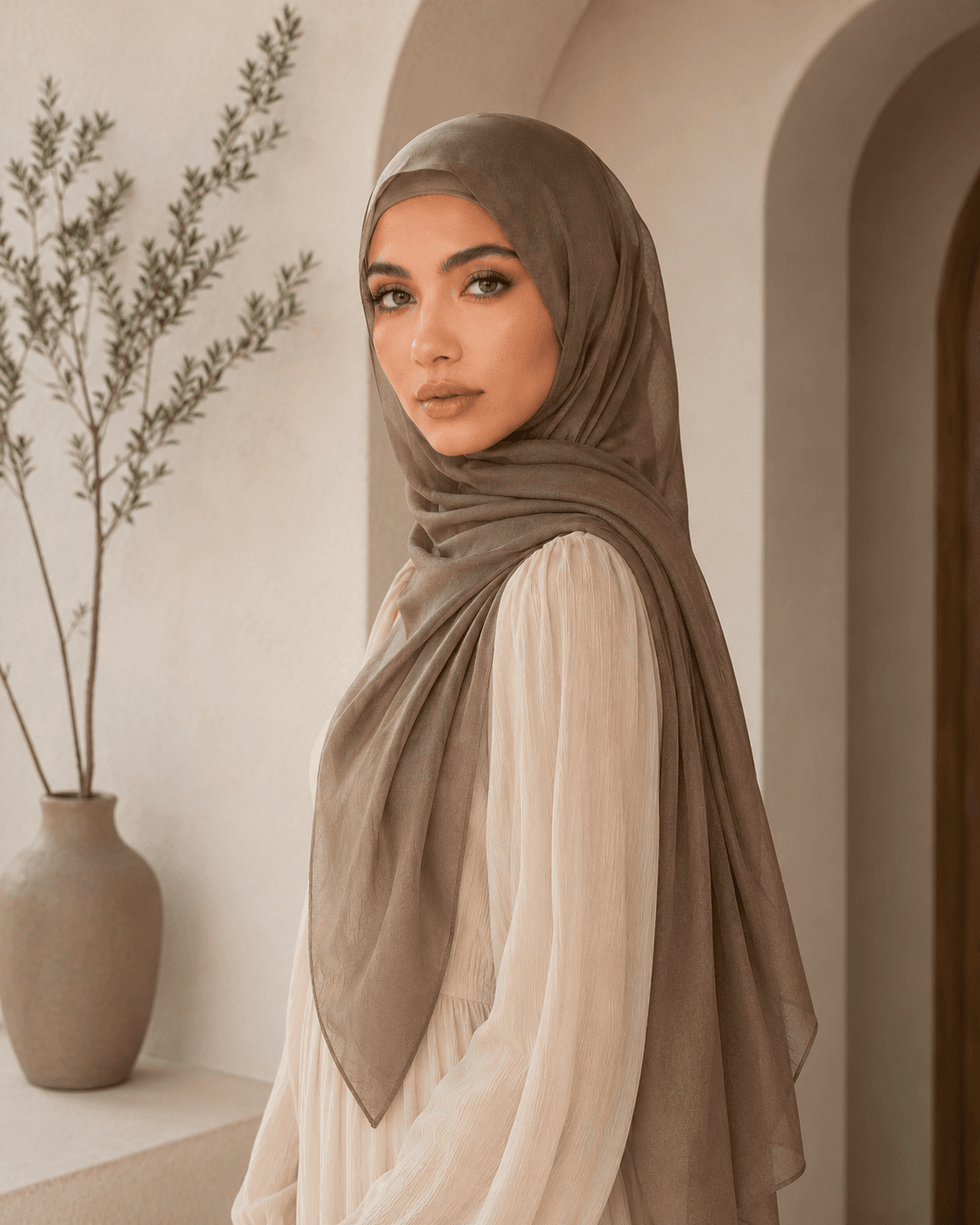 Plain Modal Hijab — Caramel alt view