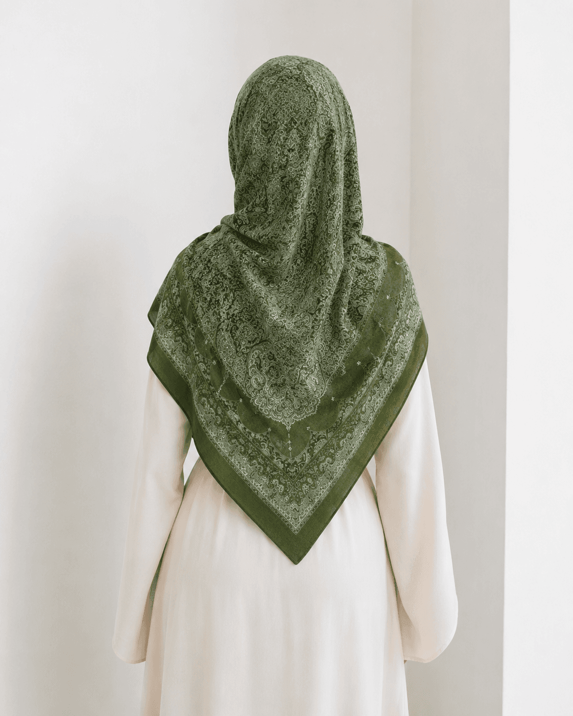 Printed Modal Hijab — Lilac Marble alt view